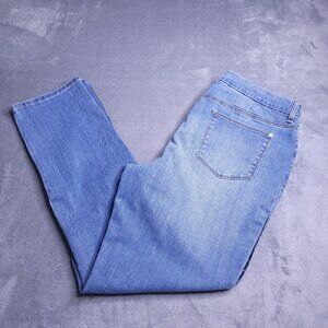 Chicos So Slimming Girlfriend Slim Leg Ankle 14T Jeans Velvet Stripe Stretch